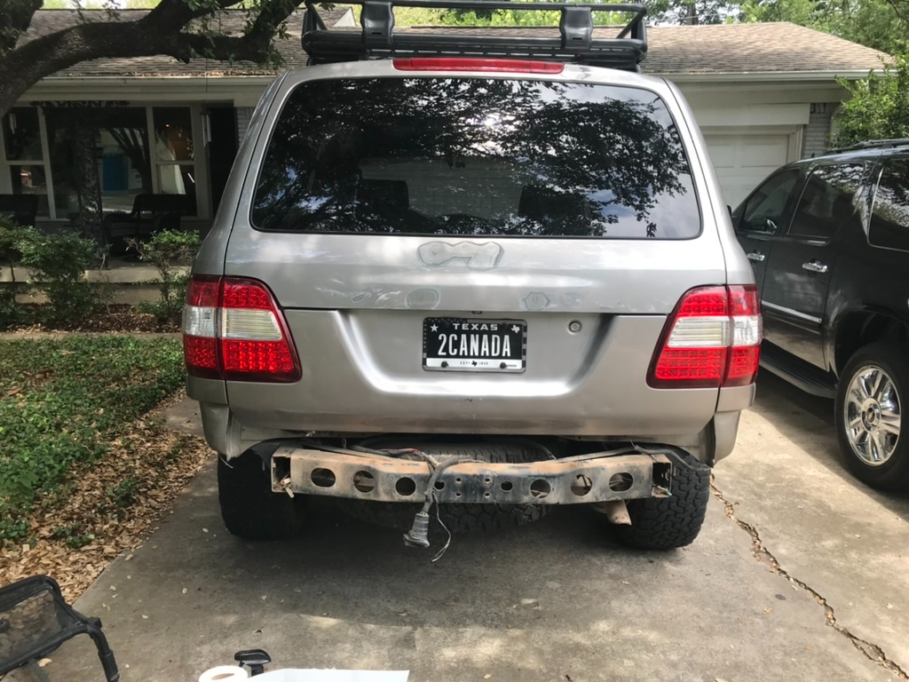 Rear ARB bumper removed showing frame